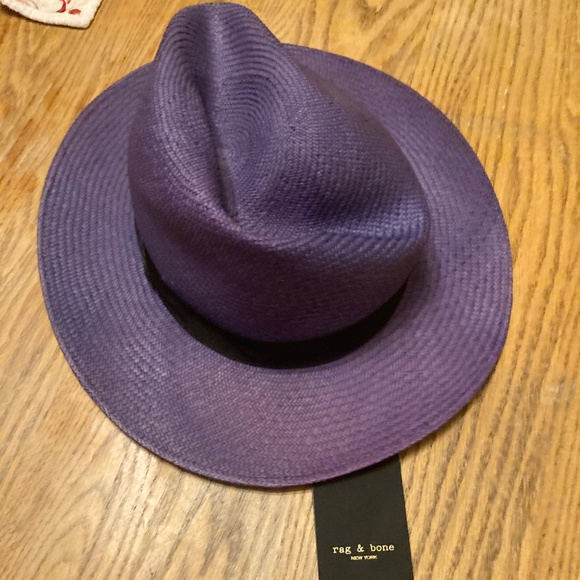 NWT Rag & Bone Blue Straw Fedora, L main image 2